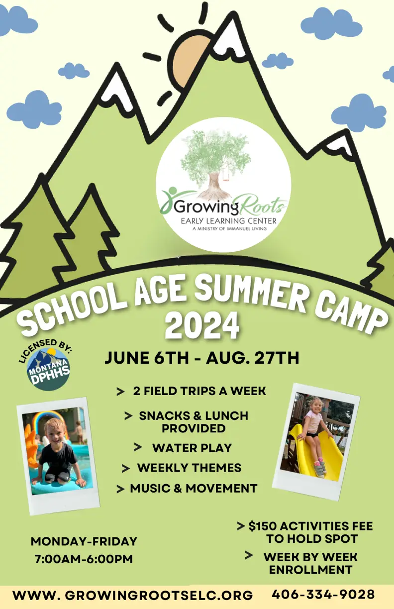 Growing Roots Summer Camp Flyer Kalispell Montana