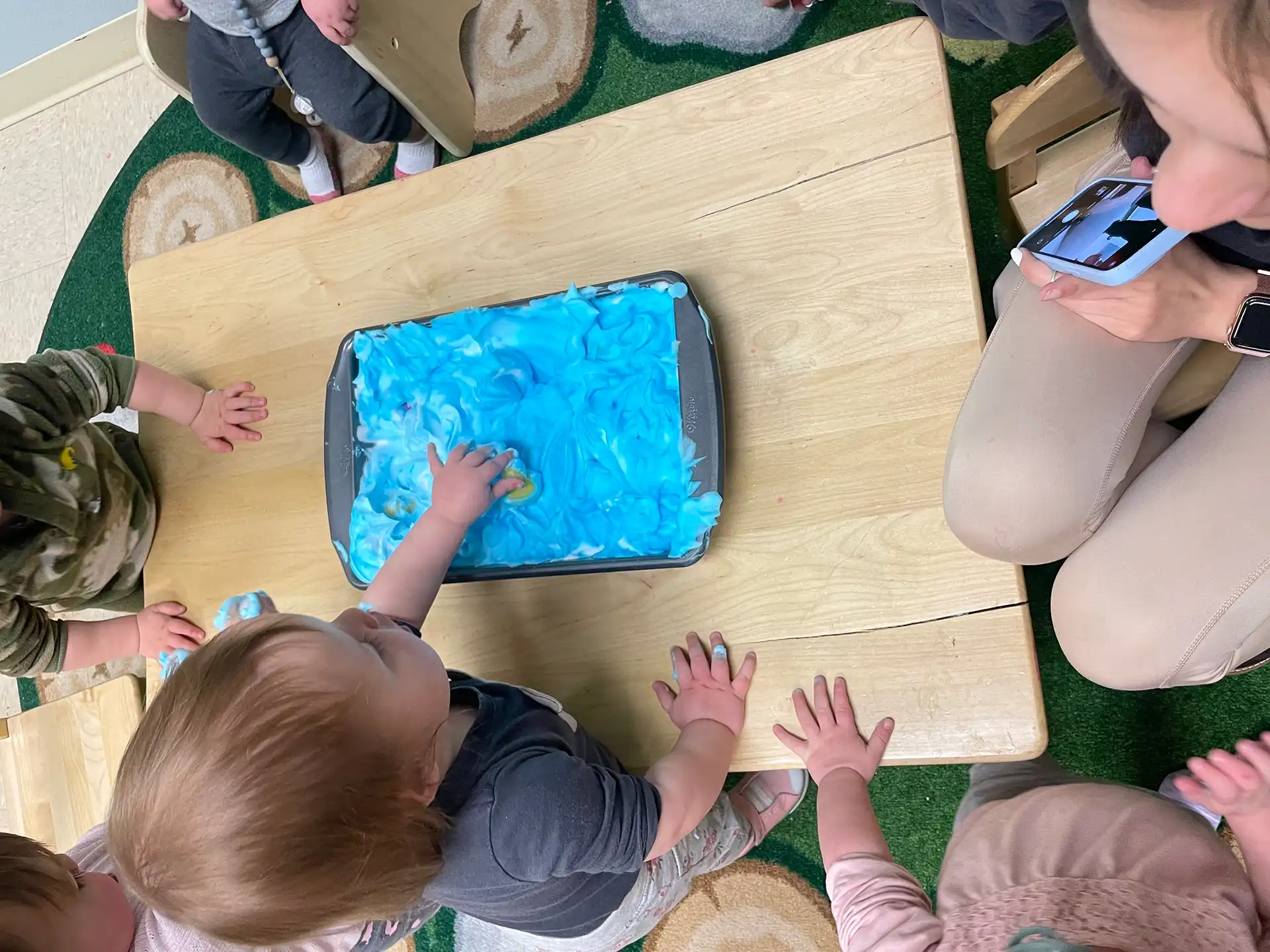 Kids playing with Blue Goo