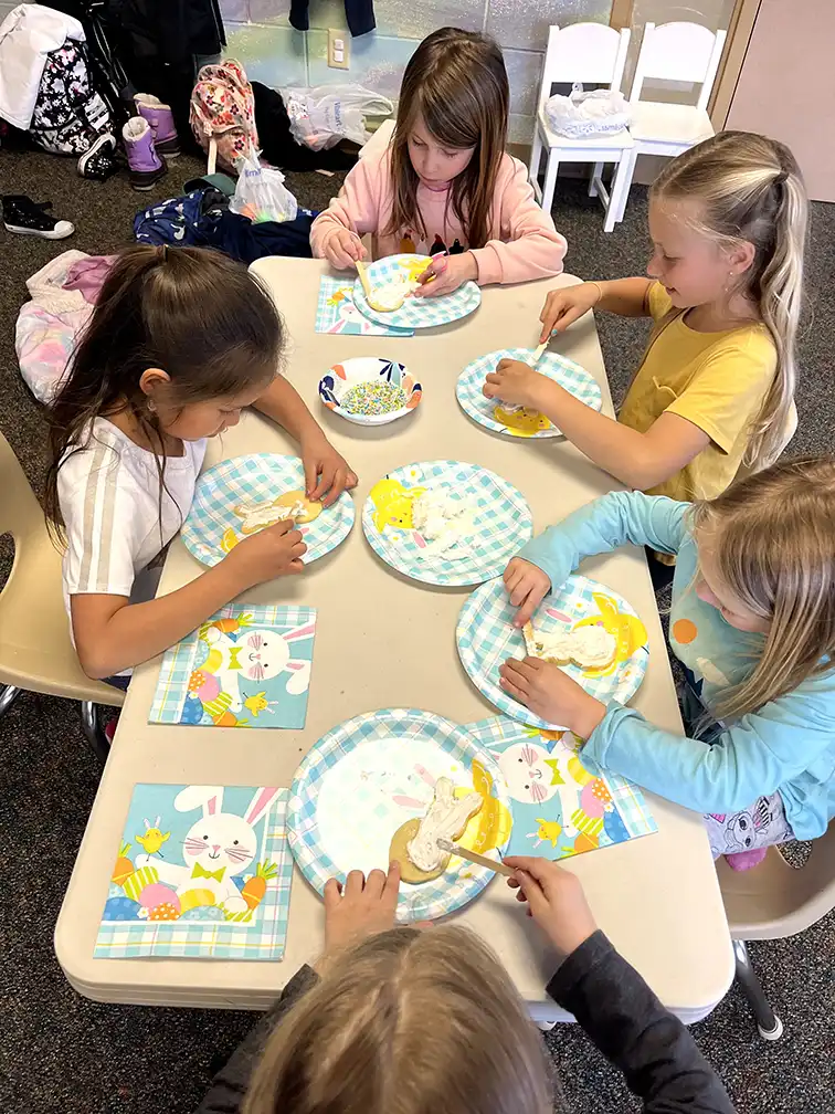 Girls Painting Easter