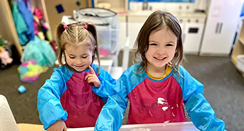 Girls playing with Sensory Slime